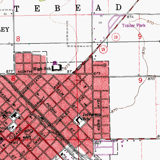 Topographic Map of Faith Temple, OK