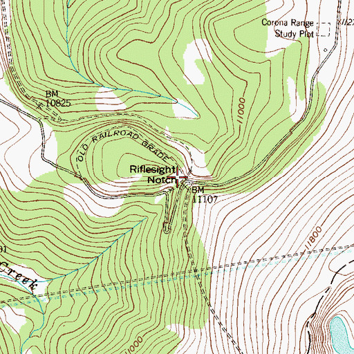 Topographic Map of Riflesight Notch, CO