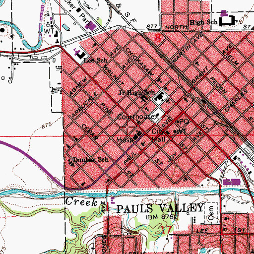 Topographic Map of First Christian Church, OK