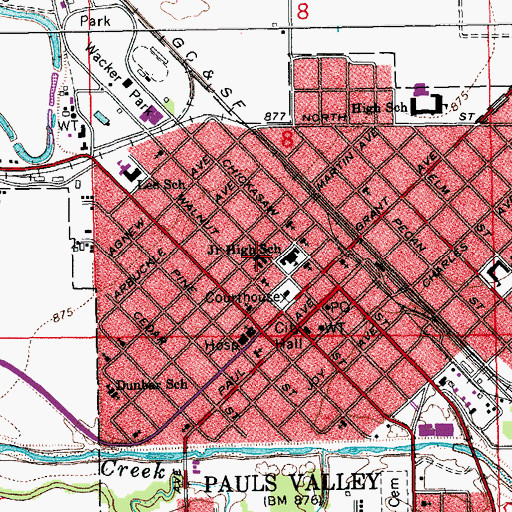 Topographic Map of Methodist Church, OK