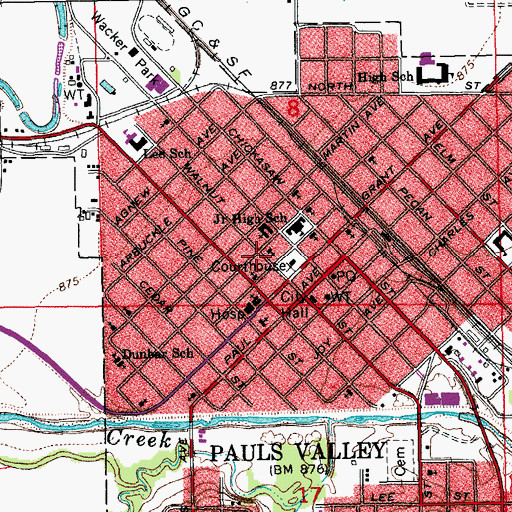 Topographic Map of Presbyterian Church, OK