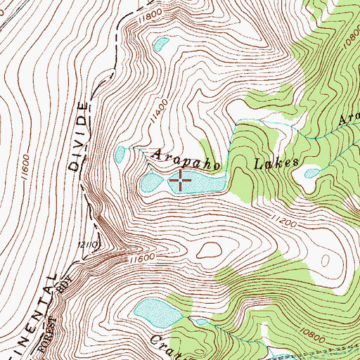 Topographic Map of Arapaho Lakes, CO