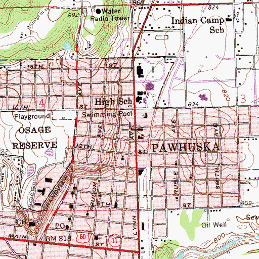 Topographic Map of Catholic Rectory, OK