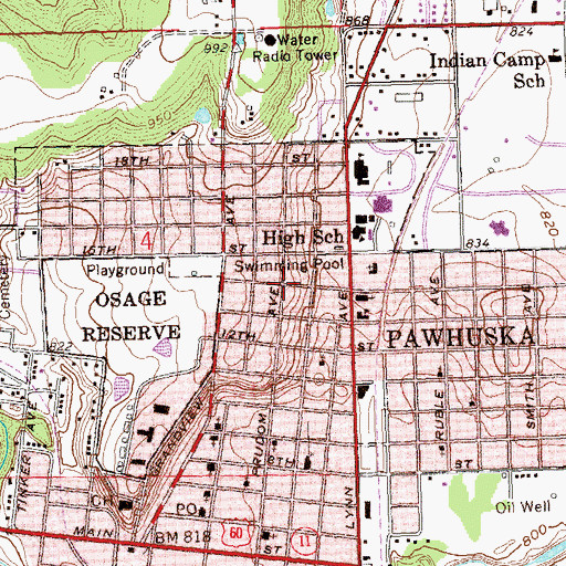Topographic Map of The Church of Jesus Christ of Latter Day Saints, OK