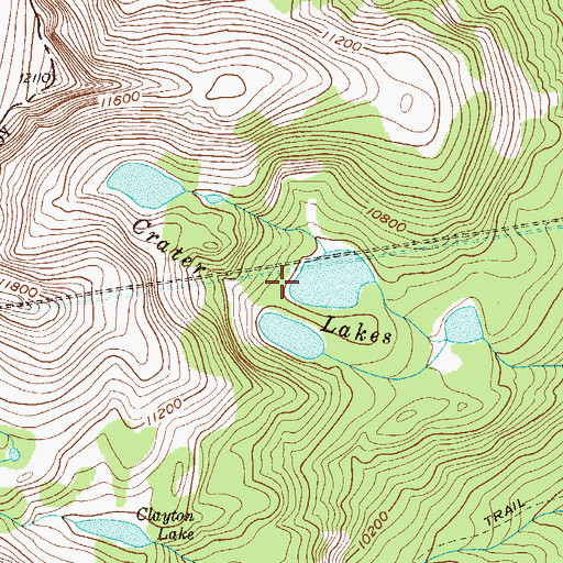 Topographic Map of Crater Lakes, CO