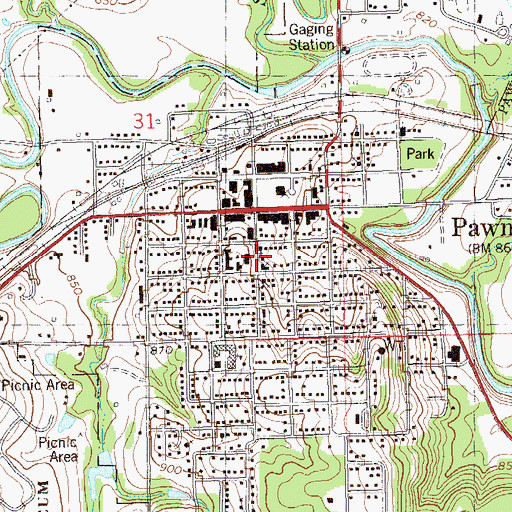 Topographic Map of Christian Church Disciples, OK
