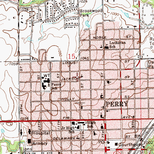 Topographic Map of Church of Nazarene, OK