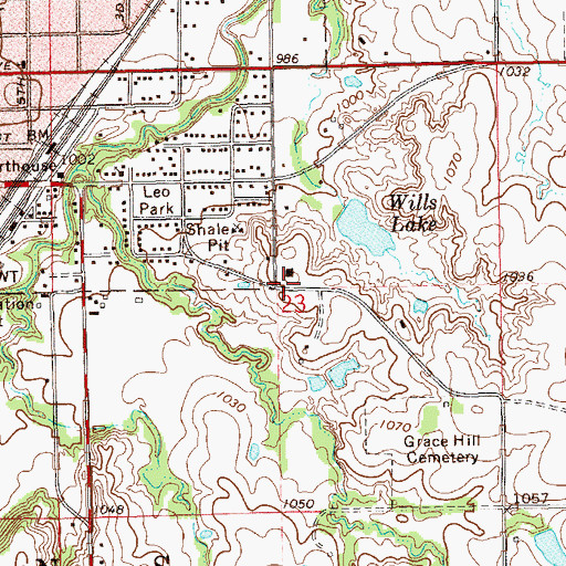 Topographic Map of Lighthouse Center, OK