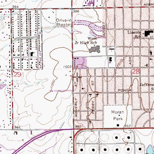 Topographic Map of Bible Baptist Church, OK