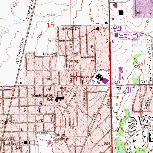 Topographic Map of Church of Christ Hartford Avenue, OK