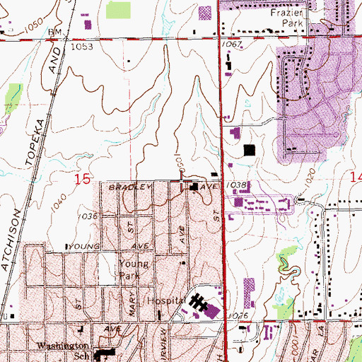 Topographic Map of First Assembly of God, OK