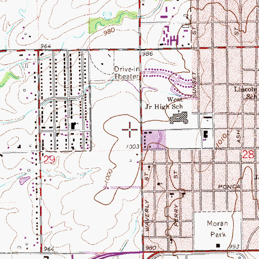 Topographic Map of First Church of the Nazarene, OK