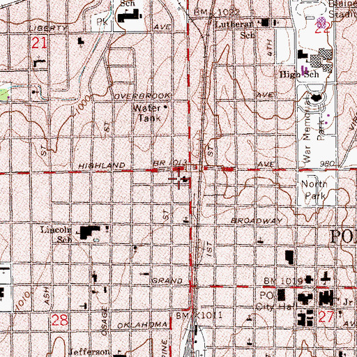 Topographic Map of First Pentecostal Holiness Church, OK