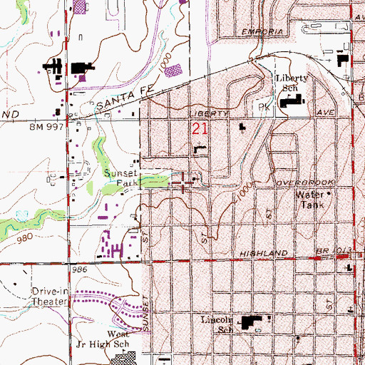 Topographic Map of Kingdom Hall Jehovahs Witnesses, OK