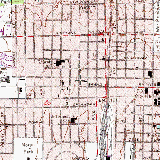 Topographic Map of New Life Pentecostal Church, OK