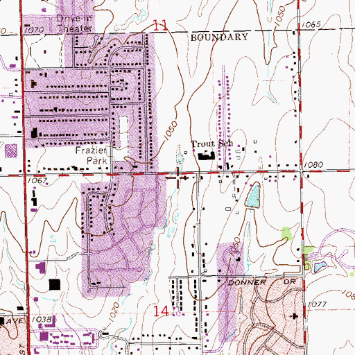 Topographic Map of Prince of Peace Church, OK