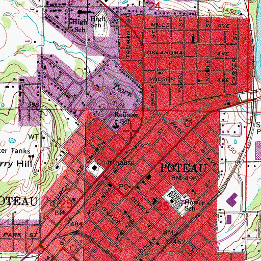 Topographic Map of Church of Christ, OK