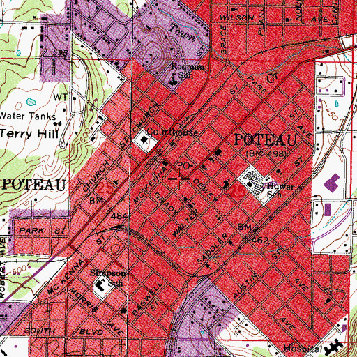 Topographic Map of First United Methodist Church, OK