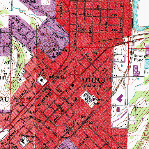 Topographic Map of Kingdom Hall Jehovahs Witnesses, OK