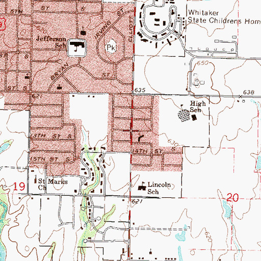 Topographic Map of Presybterian Church, OK