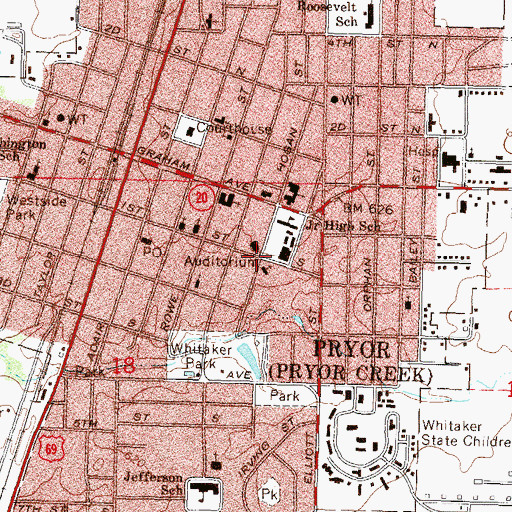 Topographic Map of Saint Martin Tours Episcopal Church, OK