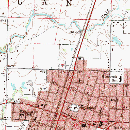 Topographic Map of Victory Baptist Church, OK