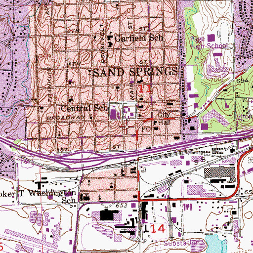 Topographic Map of American Baptist Churches, OK