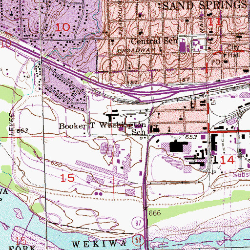 Topographic Map of Centennial Baptist Church, OK