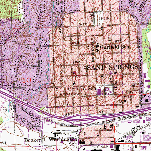 Topographic Map of First Assembly of God, OK