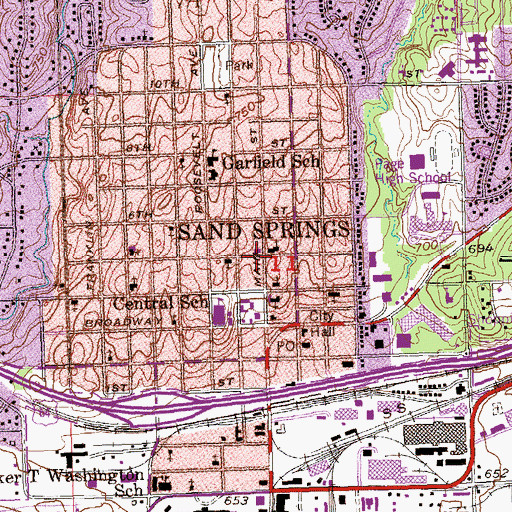 Topographic Map of First Christian Church, OK