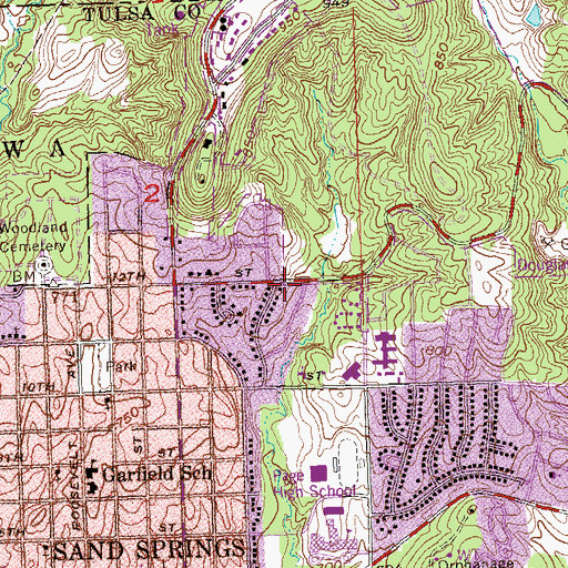 Topographic Map of Mission Christian Church, OK