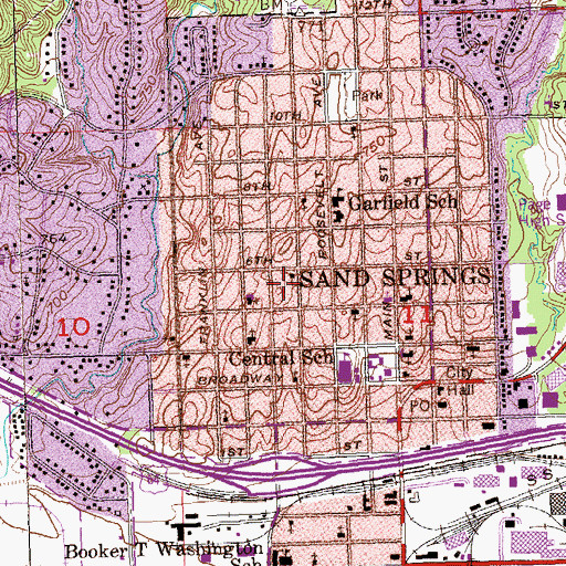 Topographic Map of Nazarene Church, OK