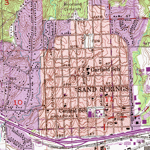 Topographic Map of Seventh Day Adventist Church, OK