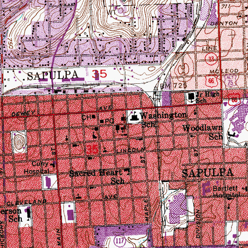 Topographic Map of Church of Christ, OK