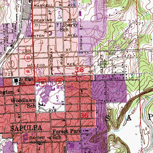 Topographic Map of Church of the Good Shepherd, OK