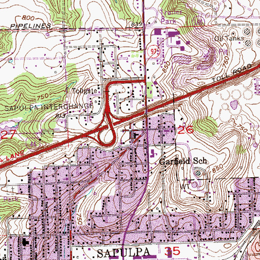 Topographic Map of Faith Tabernacle Church, OK