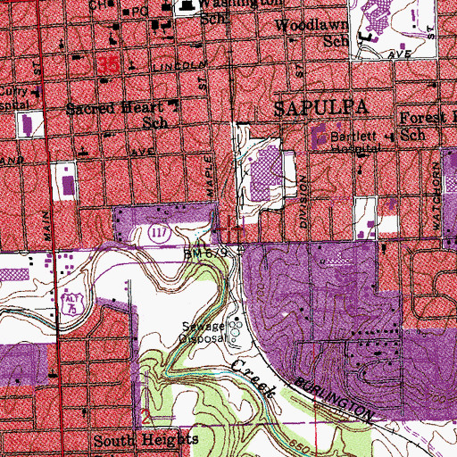 Topographic Map of Glenwood Assembly of God Church, OK