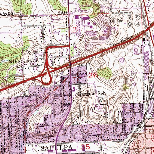 Topographic Map of North Heights Freewill Baptist Church, OK