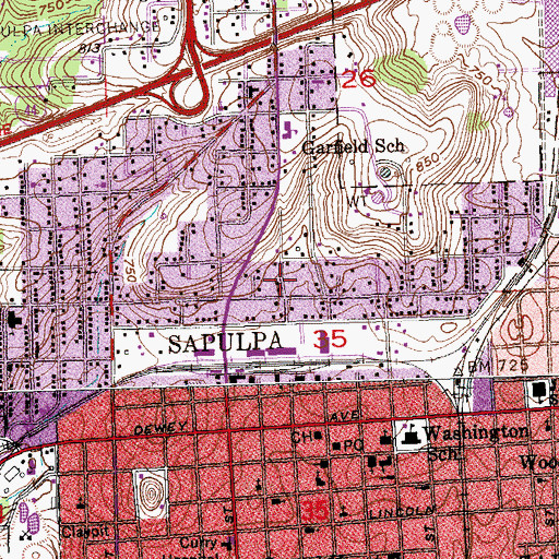 Topographic Map of Pentecostal Church of God, OK