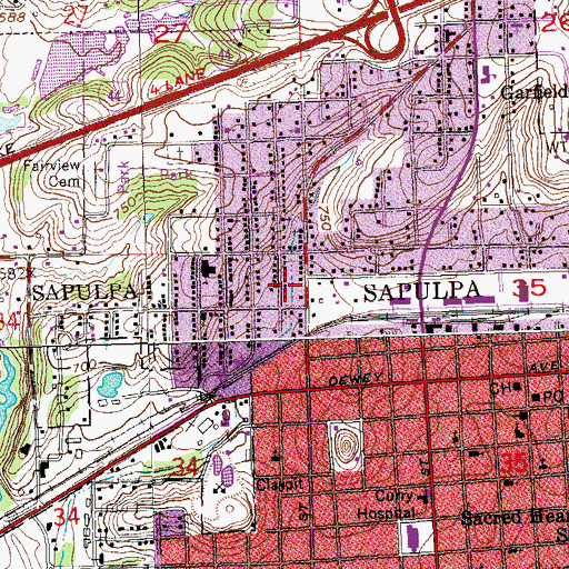 Topographic Map of Philadelphia Seventh Day Adventist Church, OK
