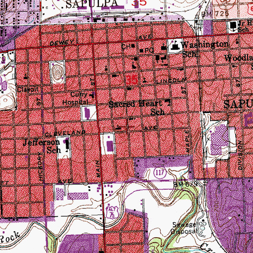 Topographic Map of Salvation Army, OK
