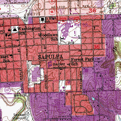 Topographic Map of United Pentecostal Church, OK