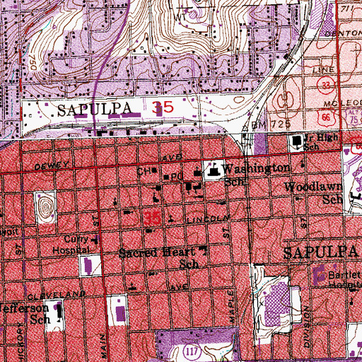 Topographic Map of Vanguard Ministries Center, OK