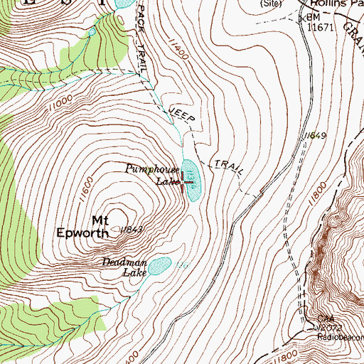Topographic Map of Pumphouse Lake, CO
