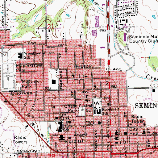 Topographic Map of Temple of Praise PCG, OK