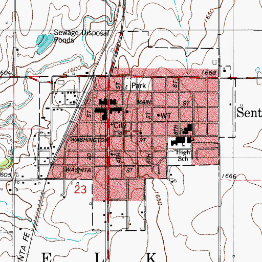 Topographic Map of Methodist Church, OK