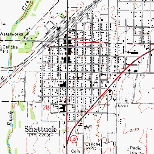 Topographic Map of Seventh Day Adventist Church, OK