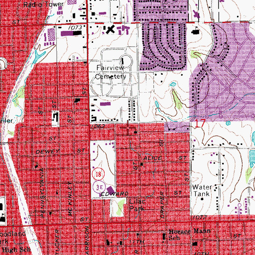 Topographic Map of Bible Temple, OK