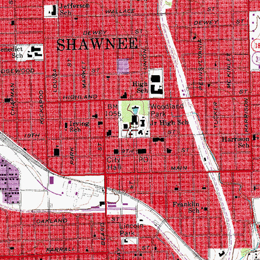 Topographic Map of Church of Christ Lakeview, OK