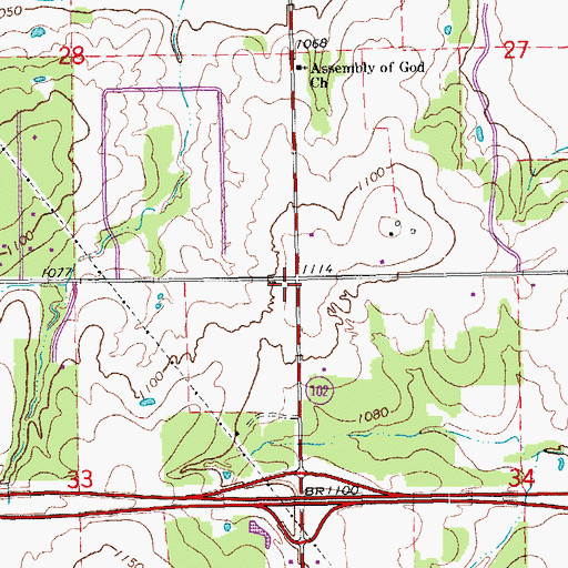 Topographic Map of Church of Christ Lakeview, OK